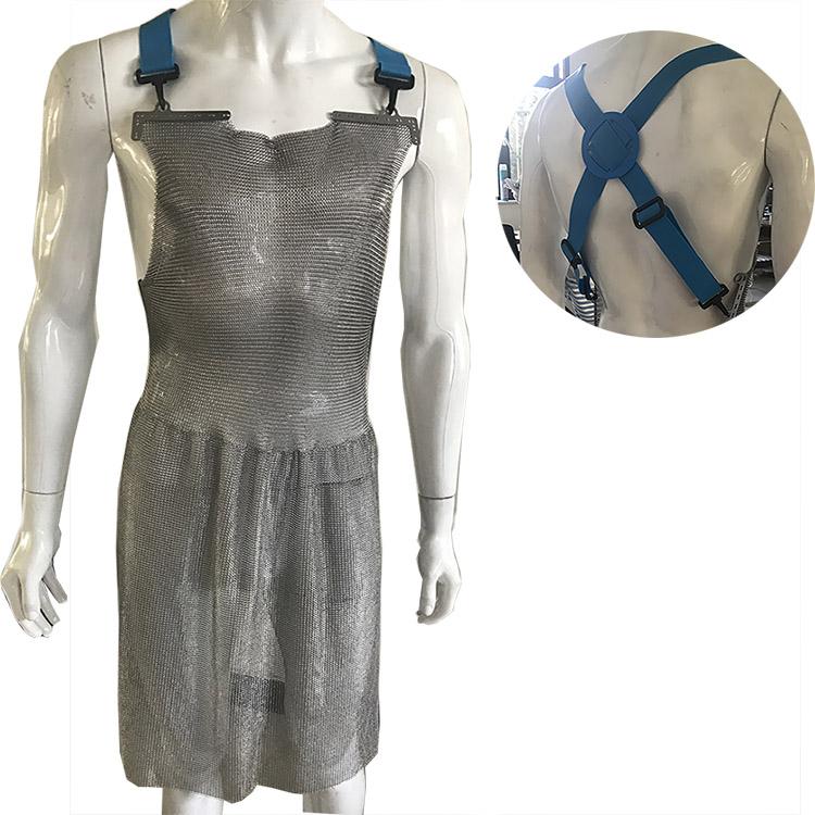 Durable Stainless Steel Chainmail Cut Resistant Butcher Apron Heavy Duty Steel Mesh Apron Anti-Cutting Protective Apron L серебряный