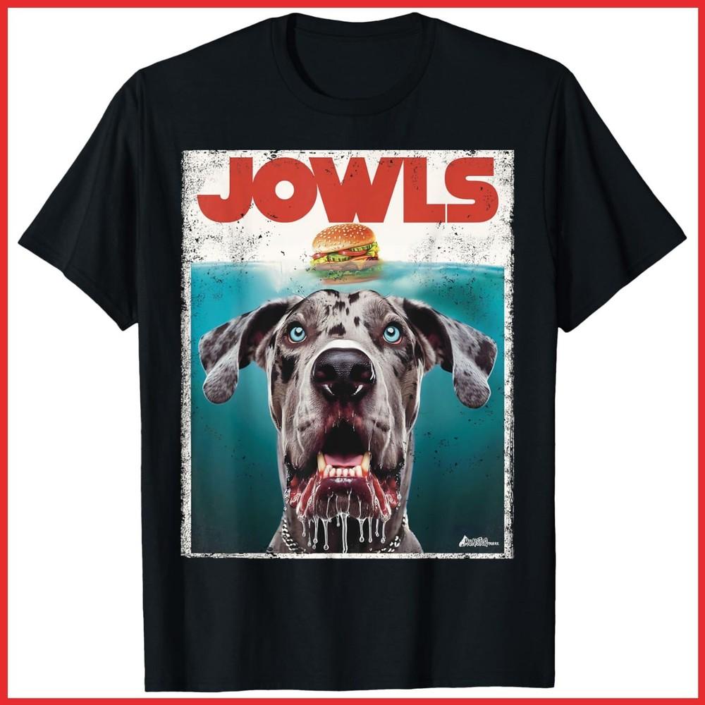 Merle Great Dane Jowls Paws Dog Mom Dad Black Cotton T-Shirt Unisex T-Shirt XXL