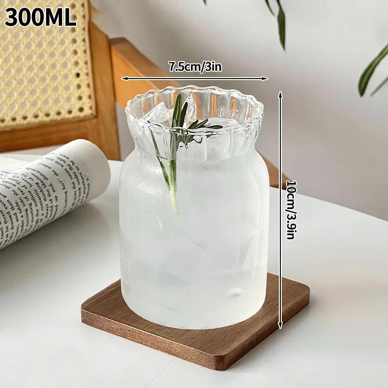 Glass Cup 500ML Heat-resistant Tumbler Drinkware Transparent Tea Juice Milk Coffee Mug Home Water Glasses Stripe Mug Gifts