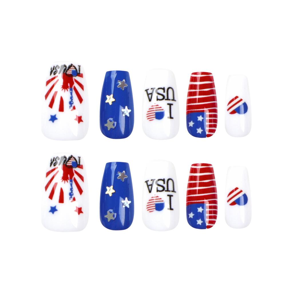 Independence Day Nail Stickers & Art - Ballet Style Removable & Wearable Nail Pieces
