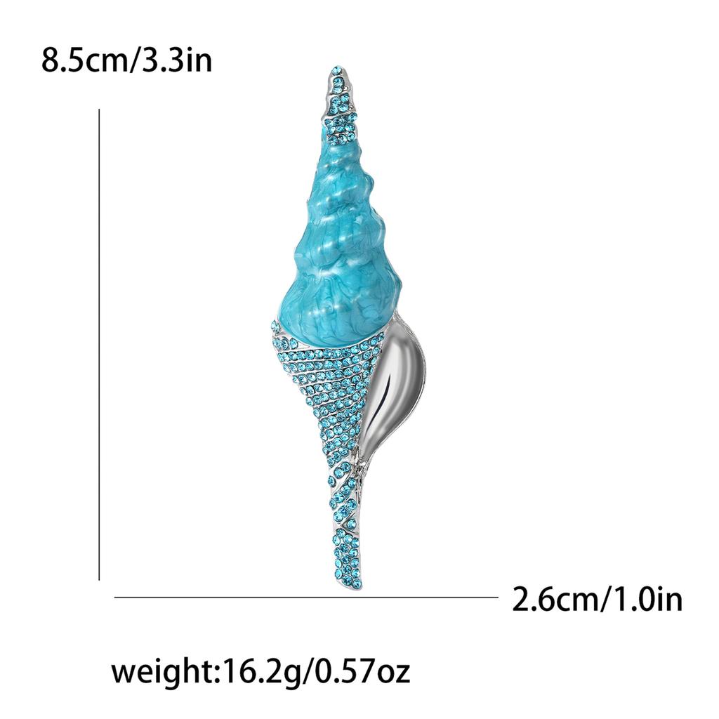Creative Enamel Rhinestone Pointed Conch Brooch Fashionable Small Fresh Women'S Suit Cardigan Corsage Jewelry Pin