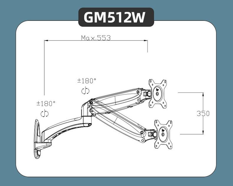 Wall Mount Monitor Arm for Computer Screen Display