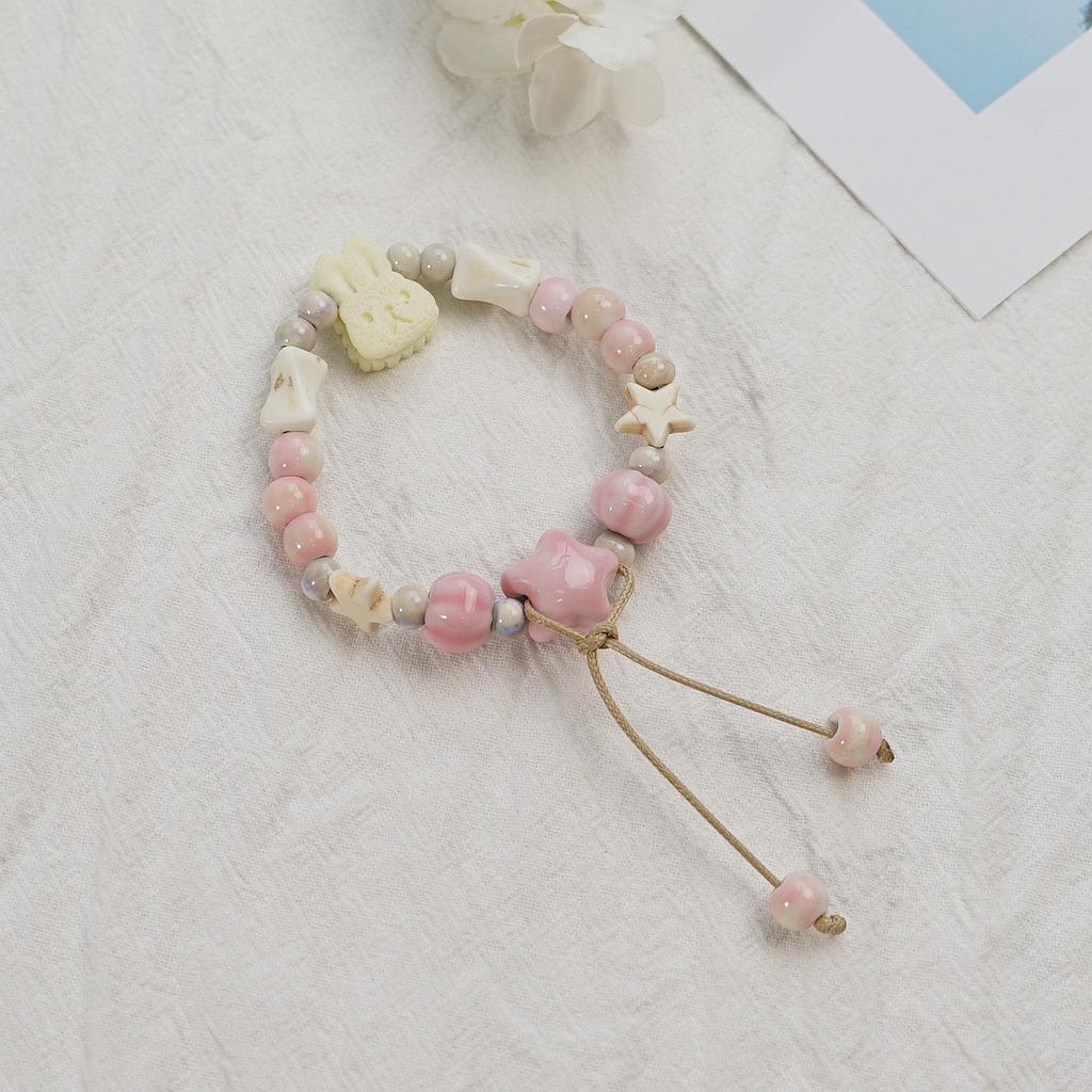 Ceramic beaded bracelet small fresh ancient style national style simple bracelet summer