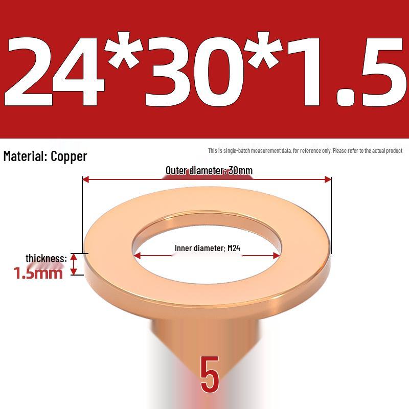 National Standard Red Copper Gasket Seal Ring and Flat Washer M3-M60mm for Marine Instruments
