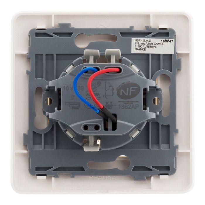 Interrupteur va et vient + voyant Artezo 10A - blanc - Zenitech