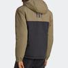 Adidas Color Block Zip-Up Hooded Cotton Jacket Men Jackets Layered-Olive-Green HM2264