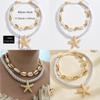 Natural Elements Summer Alloy Shell Starfish Pendant Necklace For Women