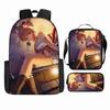 Luxury Popular Funny Novelty Genshin Impact 3D Printed 3pcs/Set Pupil School Bags Laptop Daypack Backpack Lunch Bag Pencil Case