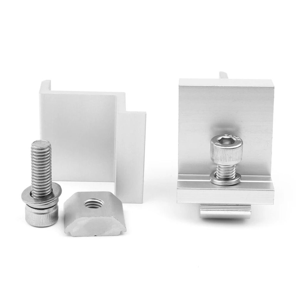 4Pcs End Clamp Solar Panel Mounting Clamp Solar System Install Accessories  Trapezoidal Roof