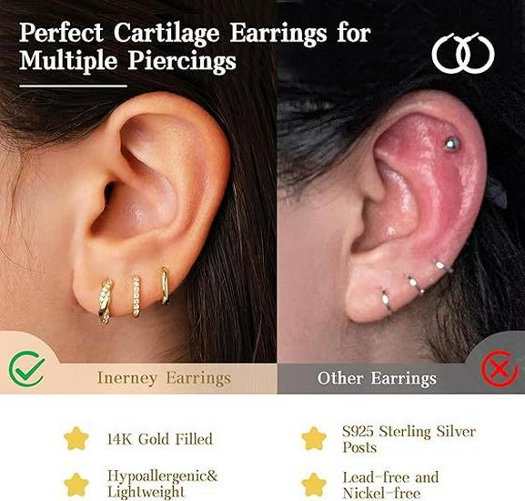 Elegant European & American Style Diamond-Set Ear Cuffs & Hoops: 3-Piece Women's Fashion Set