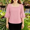 ZANZEA Blusa Elegante Casual da Donna con Scollo Quadrato, Maniche a Svasatura Ampie e Vestibilità Larga