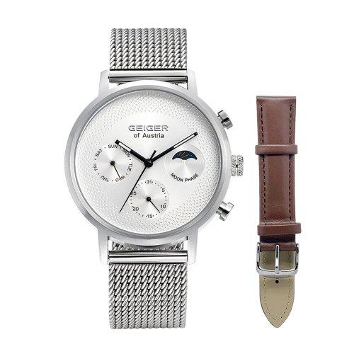 

[GEIGER] GEIGER Men s Moonphase Multi Mesh Watch GE1215WT GE1215WT_MS