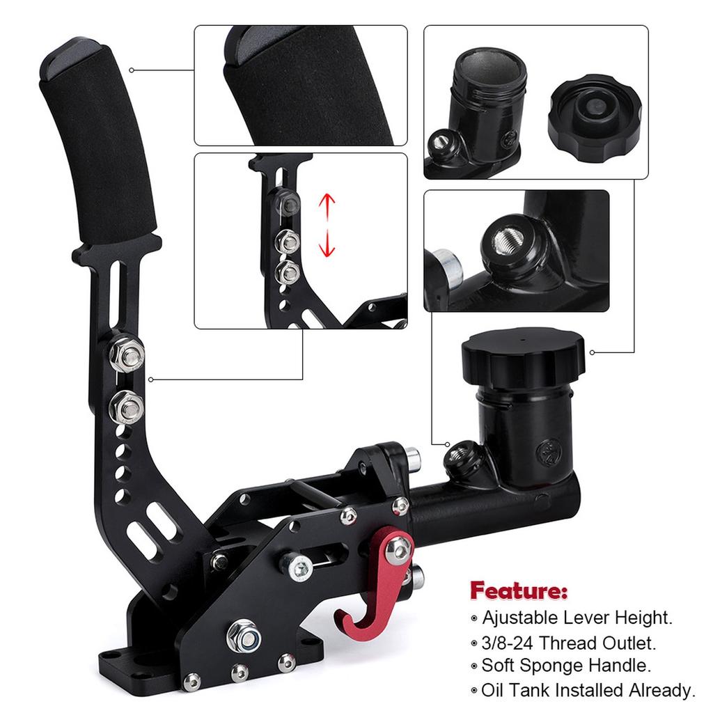 WLR Racing Hydraulic Drift Handbrake Gear Lever With Oil Tank Hydro E-Brake 0.75Bar 3/8-24 Parking Adjustable Brake