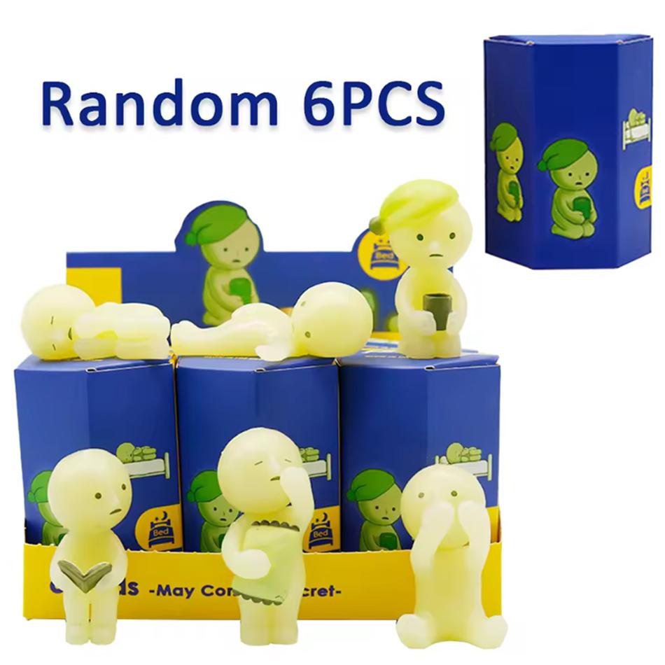 5 styles luminous green dolls mysterious box figures phone accessory doll collection birthday christma gift Bedroom decoration