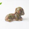 Crystal Resin Dog Face Decor With Natural Gemstone For Office And Home Tabletop Gift