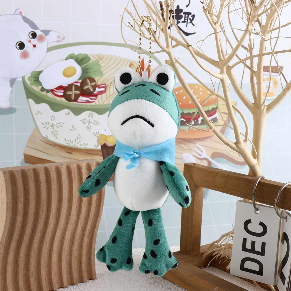Stuffed Doll Red Scarf Frog Plush Pendant Cartoon Frog Frog Plush Keyring   Birthday Gifts