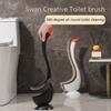 Erweiterte Reichweite Toilettenreinigung mit weichen flexiblen Borsten Ergonomischer Griff Schwanendesign Halter Kompakte Badezimmeraufbewahrung