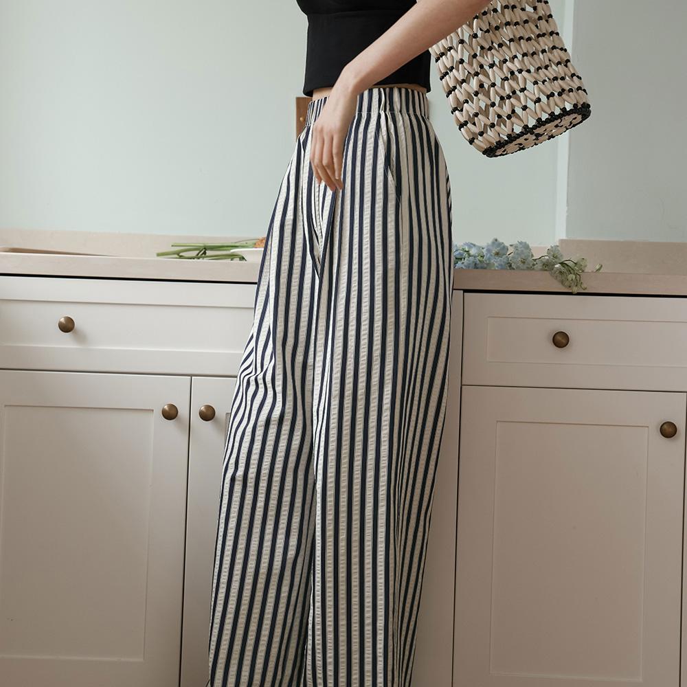 Laengsseon Ls_Striped Wide-Leg Pants