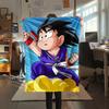 Goku Dragon Ball Cartoon Pattern Flannel Blanket, High Quality Comfortable for All Seasons, Home Decor, Warmth and Comfort, Perfect for Gifts.