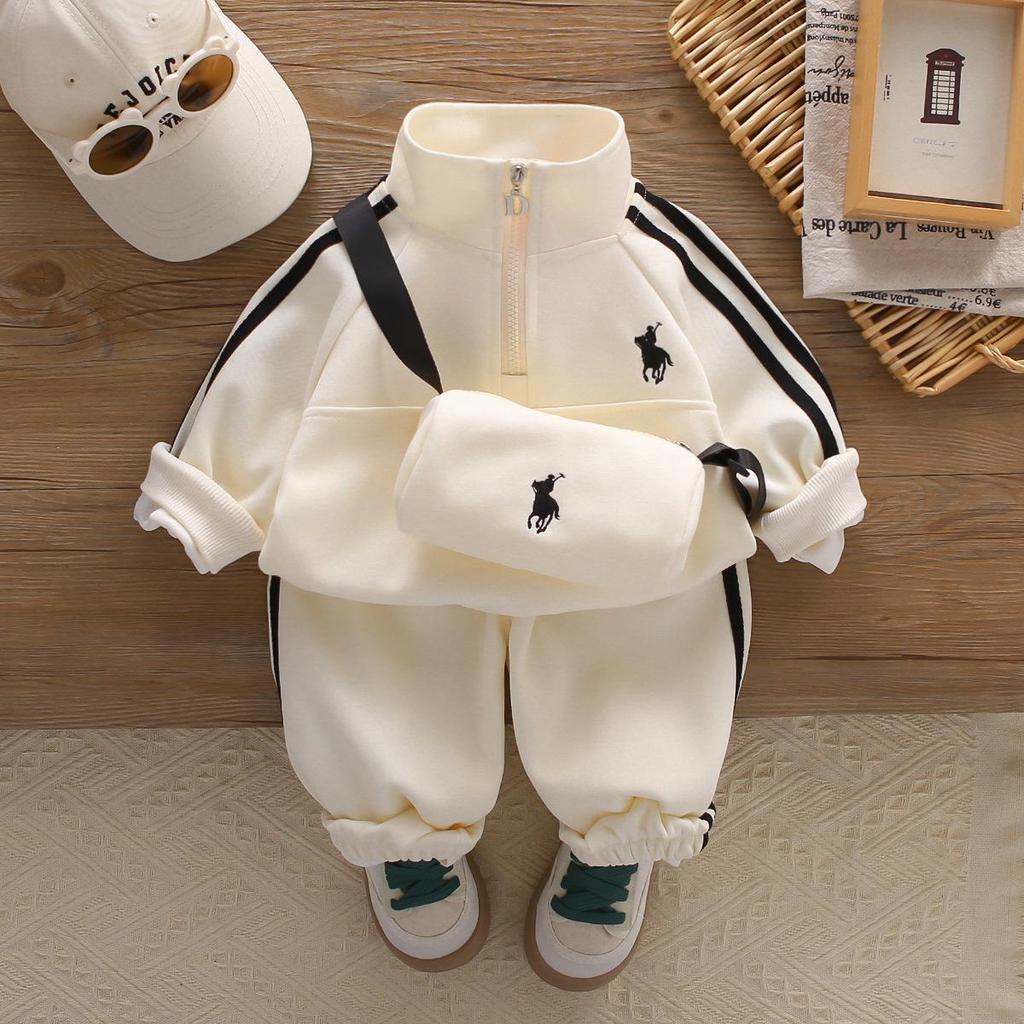 2025 Spring Unisex Kids' Trendy Hoodie & Sweatshirt Set - Cool Korean Casual Sports Style