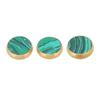 3 Pcs Trumpet Valve Cap Embedded Green Standard Metal Finger Button Trumpet Valve Replacement Parts C310 Gold