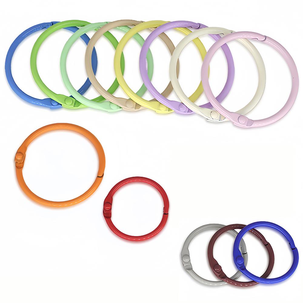 5/10pcs 30mm Colorful Metal Alloy Card Ring Key Binder Jump Ring DIY O Shape Keychain Keyring for Jewelry Making DIY Accessories