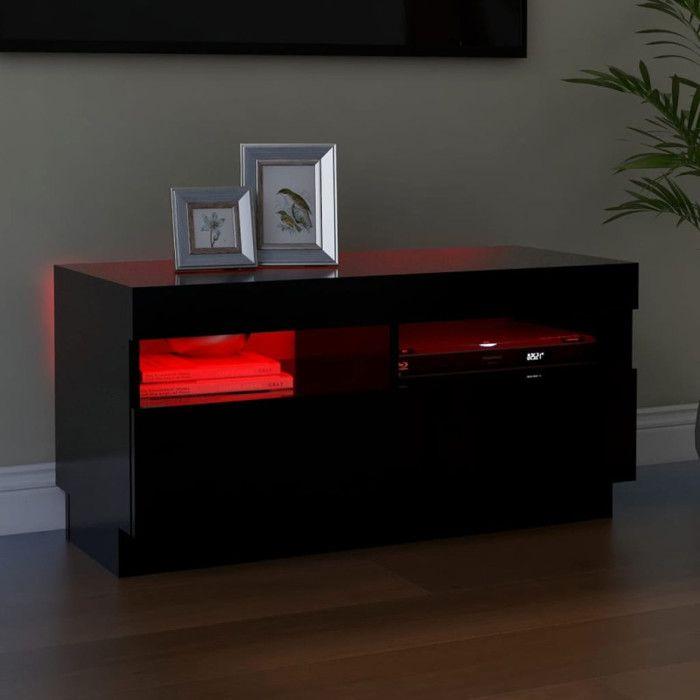VidaXL Meuble TV avec Lumières LED, Armoire de Télévision, Meuble Télé de Salon, Armoire Basse Salle de Séjour Intérieur, 804446