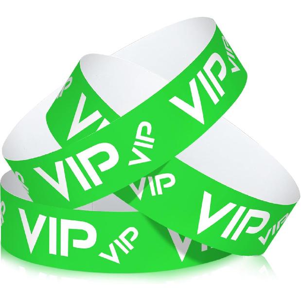 Teling 500 Pack VIP Plastic Wristbands Bracelets Party for Events VIP  Wristbands Plastic Bracelets Tear proof Waterproof Wrist Bands Arm Bands for