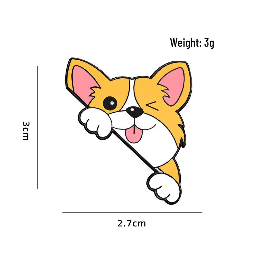 Cute Corgi & Border Collie Metal Badge Brooch - Cartoon Animal Pin for Dogs
