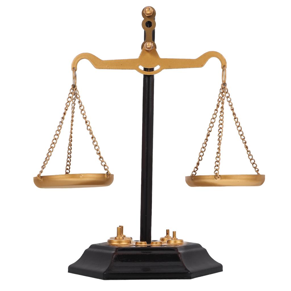 Metal Libra Scale Decor Metal Balance Scale nament Table Decor Home Figurine Statue Retro Miniature Collection Office Scales