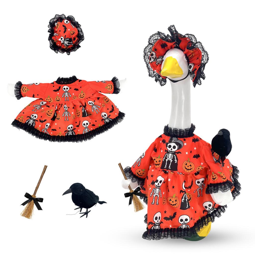 Halloween Porch Goose Costume With Lace Dress For Festive Dress Up