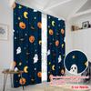 2pcs,2D Plane Printing Creative Curtains Halloween Pumpkin (21) Durable Polyester (without Rod) Holiday Perfect for Bedroom &