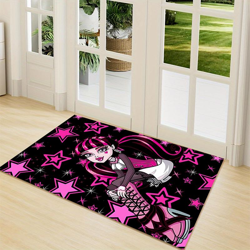 1Pc Monster High Starry Night Carpet Rug Customizable Soft Washable Antislip Home Living Room Sofa Mats Personalized Rug 091728