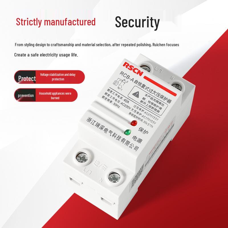 

Ruishen 220V 3-фазний захисник від пере/зниженої напруги з автоматичним перезапуском та стабілізацією напруги 32A Top Entry-2P