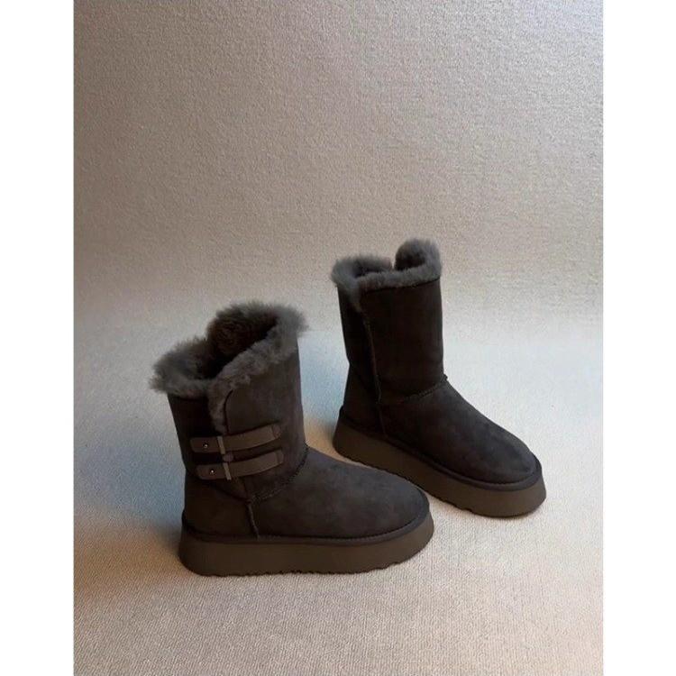 

Women s soft elastic winter warm cold padded snow boots thick-soled non-slip wear-resistant outdoor leisure sports cotton boots 40 серый