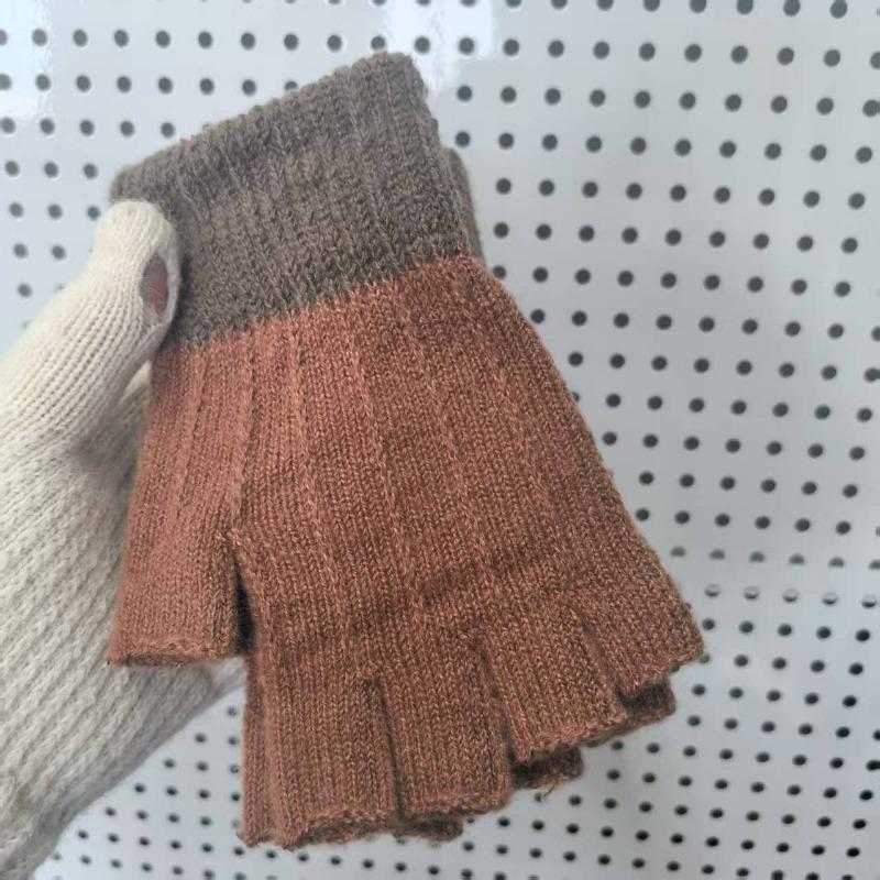 

Зимние милые шерстяные плюшевые теплые и холодостойкие студенческие перчатки без пальцев для девочек