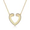 S925 Sterling Silver Ladies Alcohol Heart Pendant Gold Love Necklace