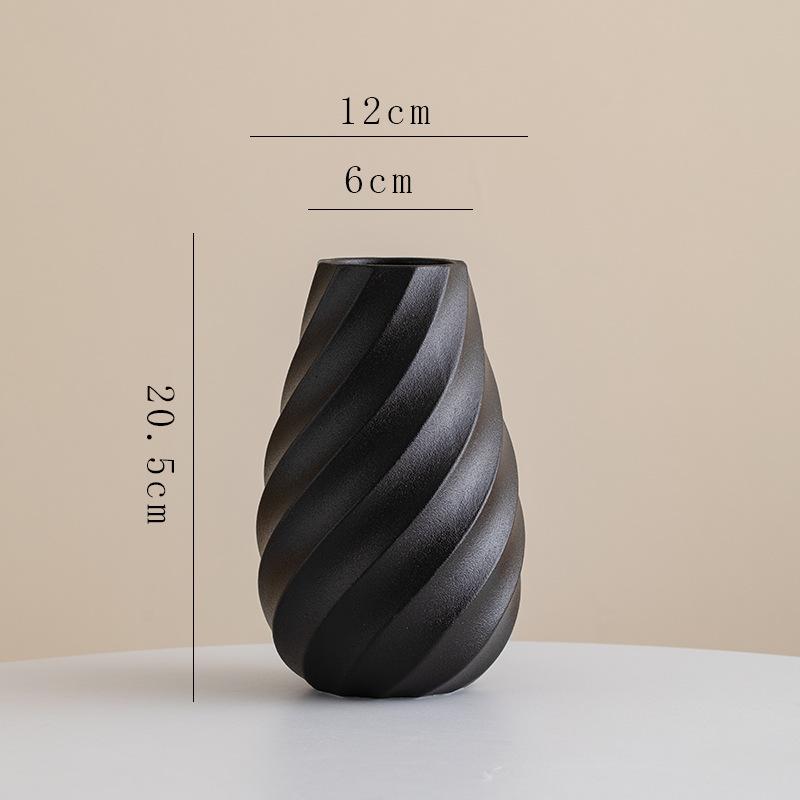Черно-белая керамическая декоративная ваза для сухоцветов, ваза для живых цветов с водой, украшение для гостиной, обеденного стола   ваза