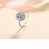Bague Ringen Nowe 100% Srebro Próby 925 1 lub 2CT Owalny Kamień Moissanitowy Pierścionki Zaręczynowe Drobna Biżuteria Pierścionki z Diamentami dla Kobiet