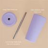 316L Stainless Steel Vacuum Insulated Tumblers With Leak Proof Straw Lid For Office Outdoor Travel Ergonomic Grip Cup