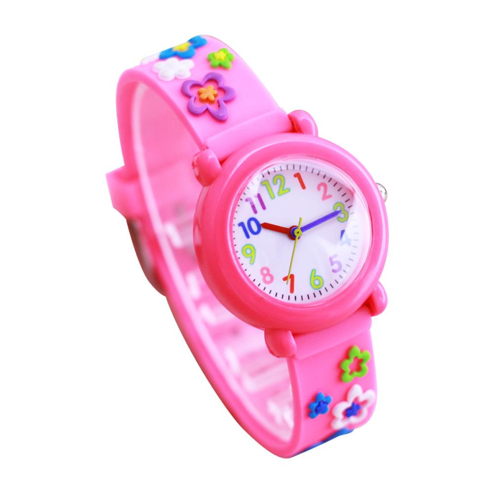 Kids' Cartoon Quartz Watch: 3D Strap, Round Case, Waterproof, Simple Design