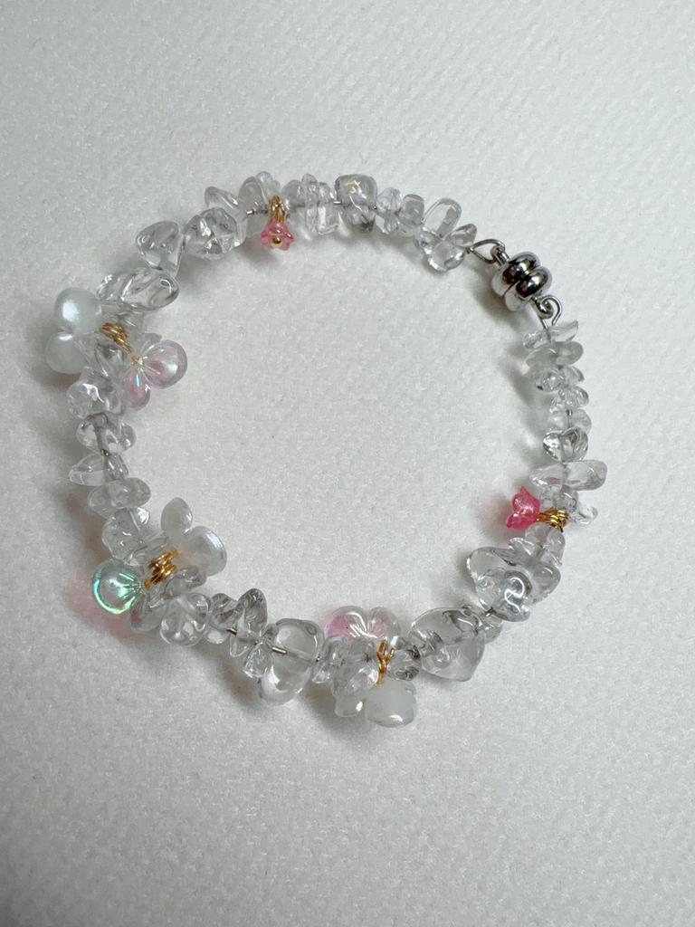 Handmade White Crystal Beaded Bracelet 2025 - Elegant Light Luxury Socialite Style