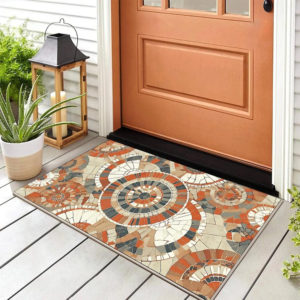 Vintage Luxury Welcome Doormat Stain-Resistant and Durable Entrance Hallway Doormat Bathroom Rug Home Decor