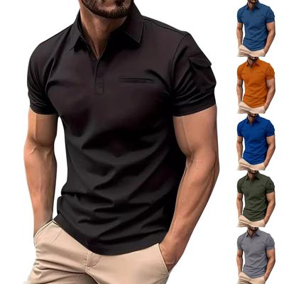 Men's Spring Solid Color Short Sleeve Lapel Shirt Men's Casual Fashion Shirt