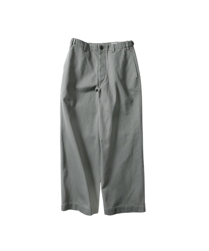 THOMASMORE Herringbone Faded Pants - Troopergreen
