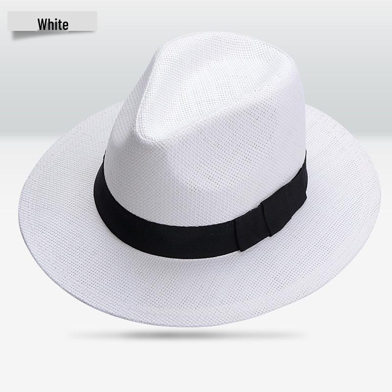 

Мужская широкополая соломенная шляпа федора от солнца для лета, пляжа и путешествий на открытом воздухе 56-58 cm