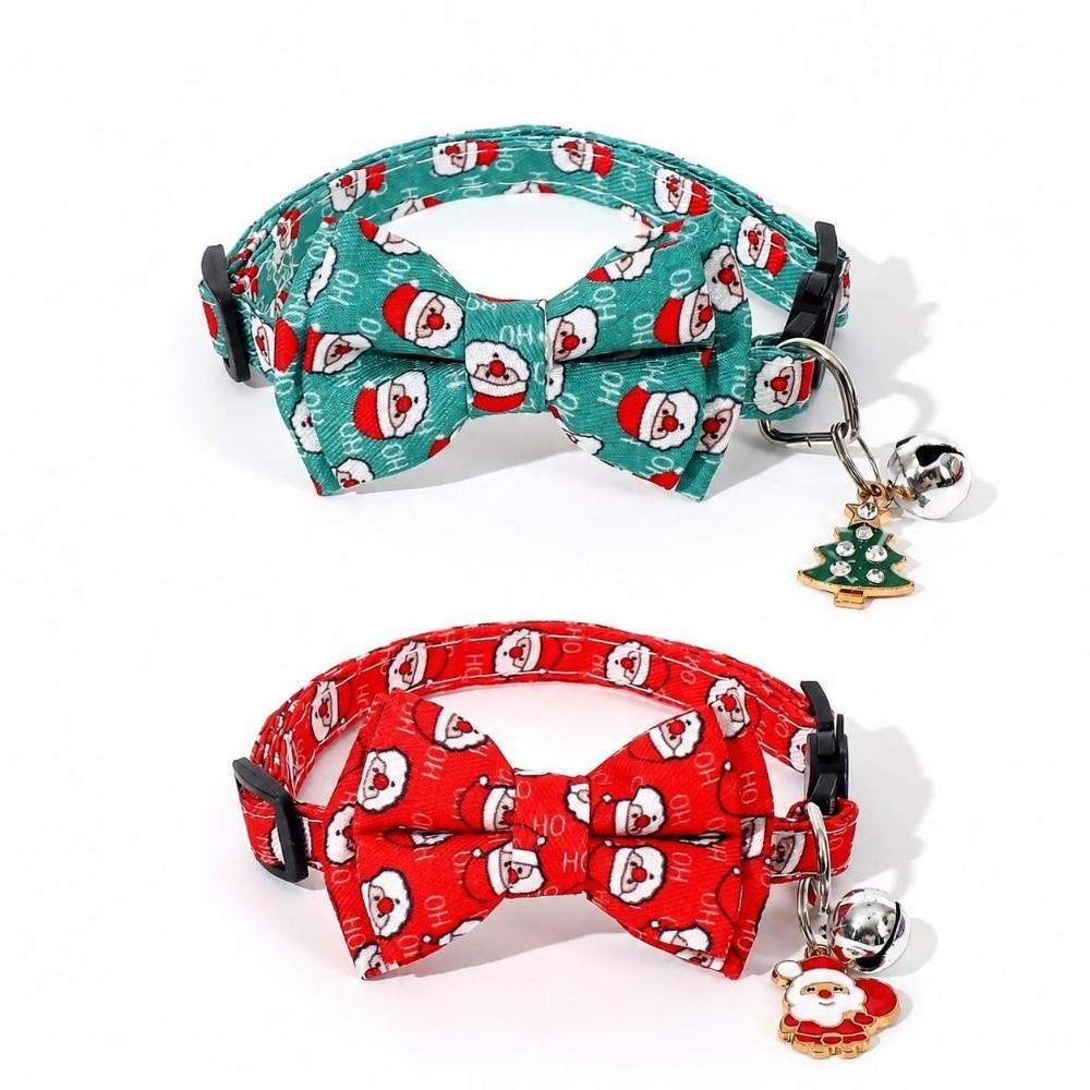 Adjustable Christmas Cat Collar Detachable Safety Breakaway Collar Pet Bow Tie Collar Daily