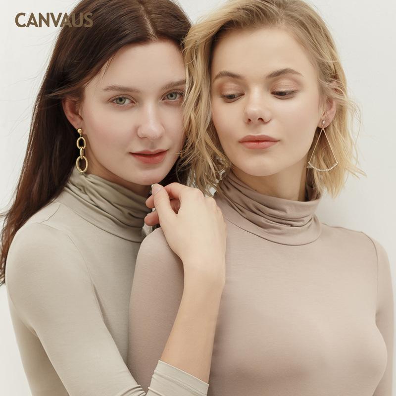 New Winter Autumn Womens Long Sleeve Tshirt Solid Color High Collar Modal Large Size Bottoming Shirt Female Tops
