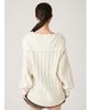 Lily Brown Sailor Collar Cable Knit LWNT245056 White Women's