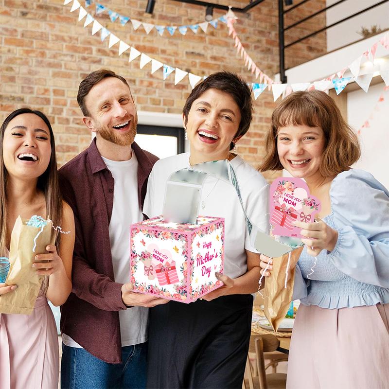 Mother'S Day Surprise Money Pull Box Funny Pumping Money Gift Box With Greeting Card For Mom Grandmother Birthday Party Decor